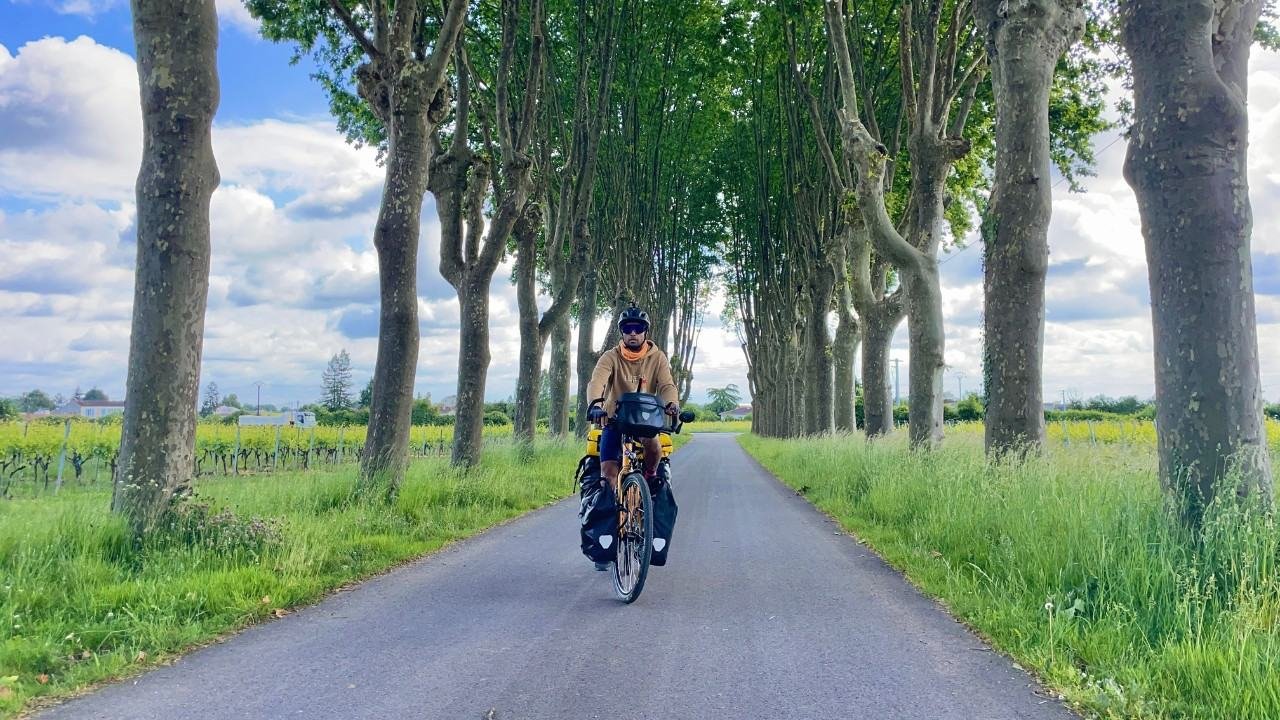 Arindam Paul cycling from Spain to Thailand on a 15,000 km journey